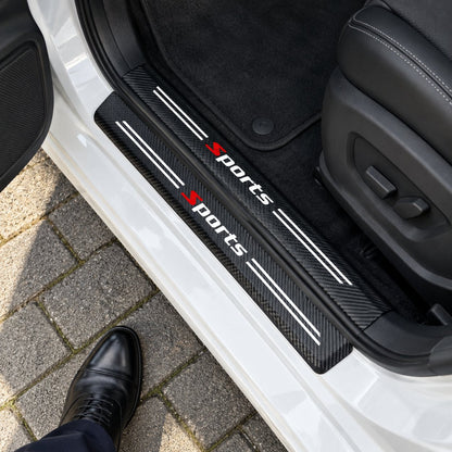 situation — CarbonShield™ Einstiegsleisten-Schutzfolien in Carbon-Optik mit Ihrem Automarken-Logo