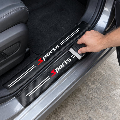 situation — CarbonShield™ Einstiegsleisten-Schutzfolien in Carbon-Optik mit Ihrem Automarken-Logo