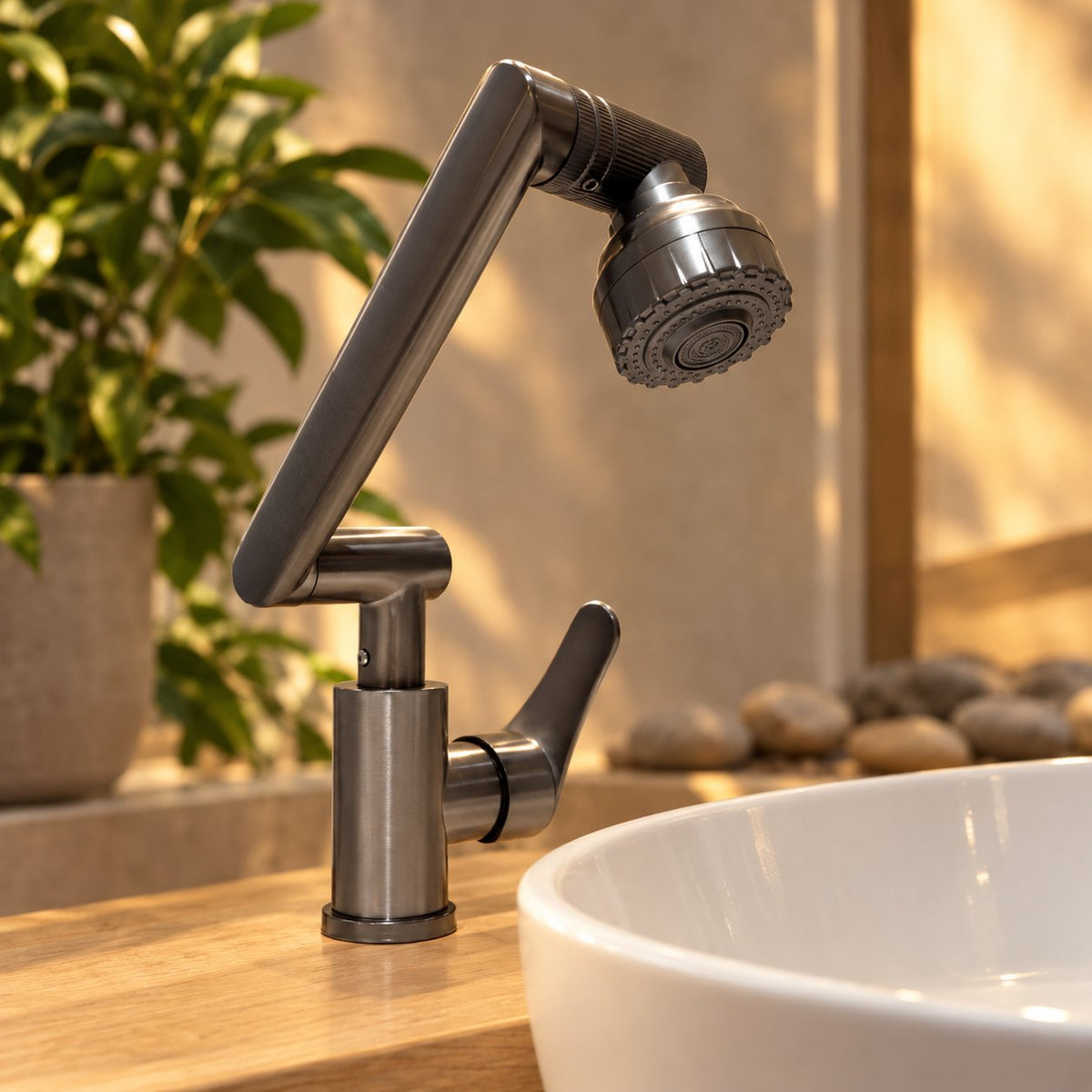 situation — FlexStrahl™ 1080° Schwenkarmatur – Waschtischarmatur mit Gelenkarm & 2 Strahlarten