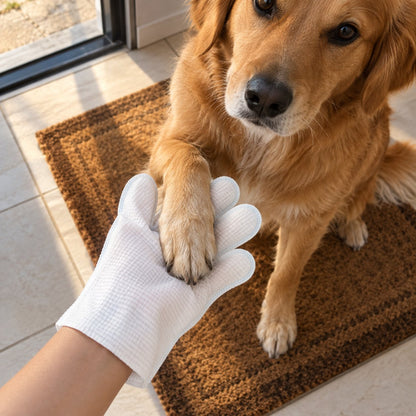 situation — PfotenFix™ – Pflegehandschuhe für Hunde, ohne Wasser (18 Stück)