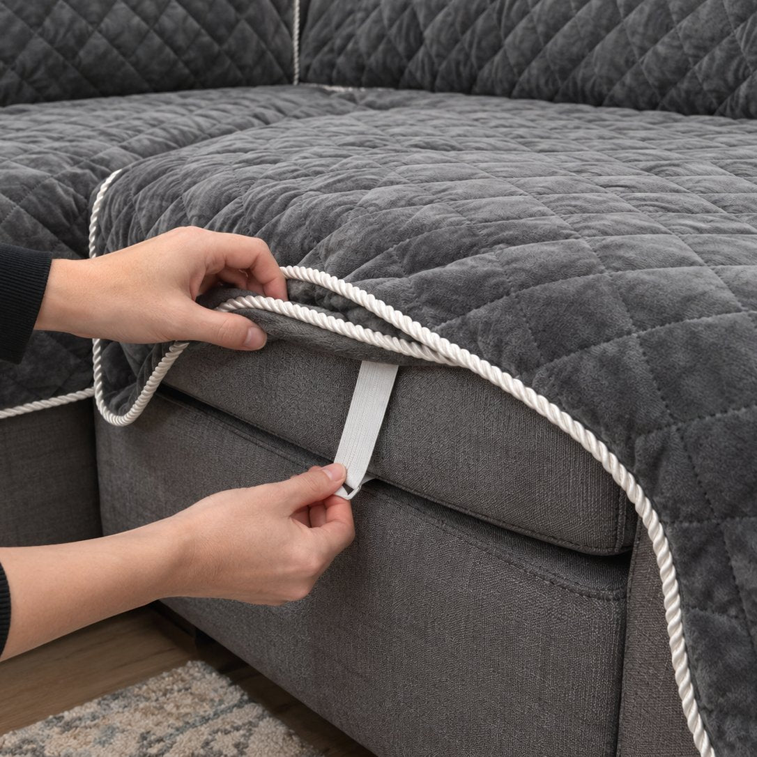 situation — CosyGrip™ – Jeté de Canapé Velours Anti-Glisse