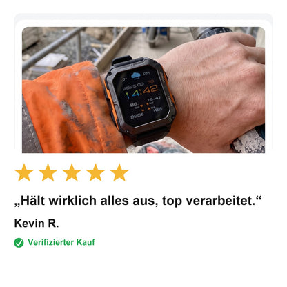 StahlGear™ Unzerstörbare Smartwatch – Stoßfest, Wasserdicht & Militär-Standard