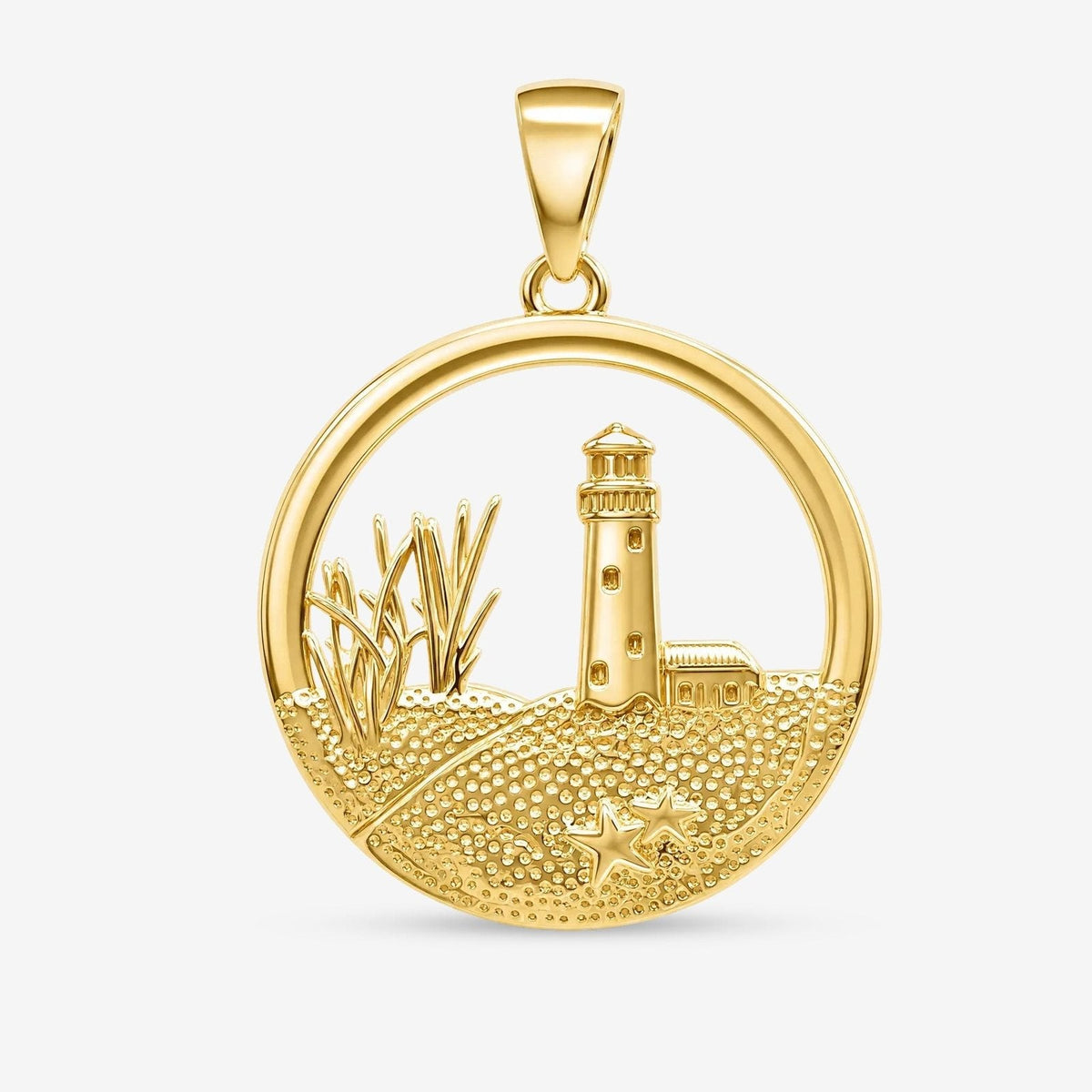 variante Leuchtturm / Gold — Küstenlicht™ – Leuchtturm-Anhänger mit Düne
