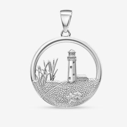 variante Leuchtturm / Silber — Küstenlicht™ – Leuchtturm-Anhänger mit Düne