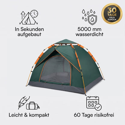 3-Sekunden Wurfzelt – Pop-up Campingzelt für 2 Personen